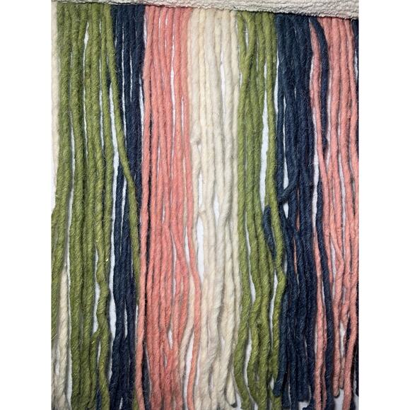 Hanging Boho Wall Art Yarn Woven Peacock Fringe Multi Colored Fabric Wal… - Picture 5 of 9